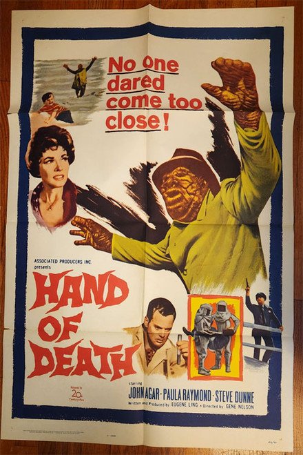 HAND OF DEATH (1962) - Original Theatrical Movie Poster