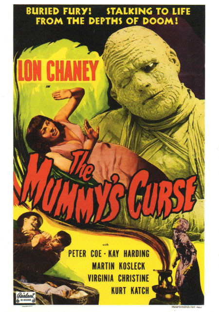MUMMY'S CURSE - Postcard