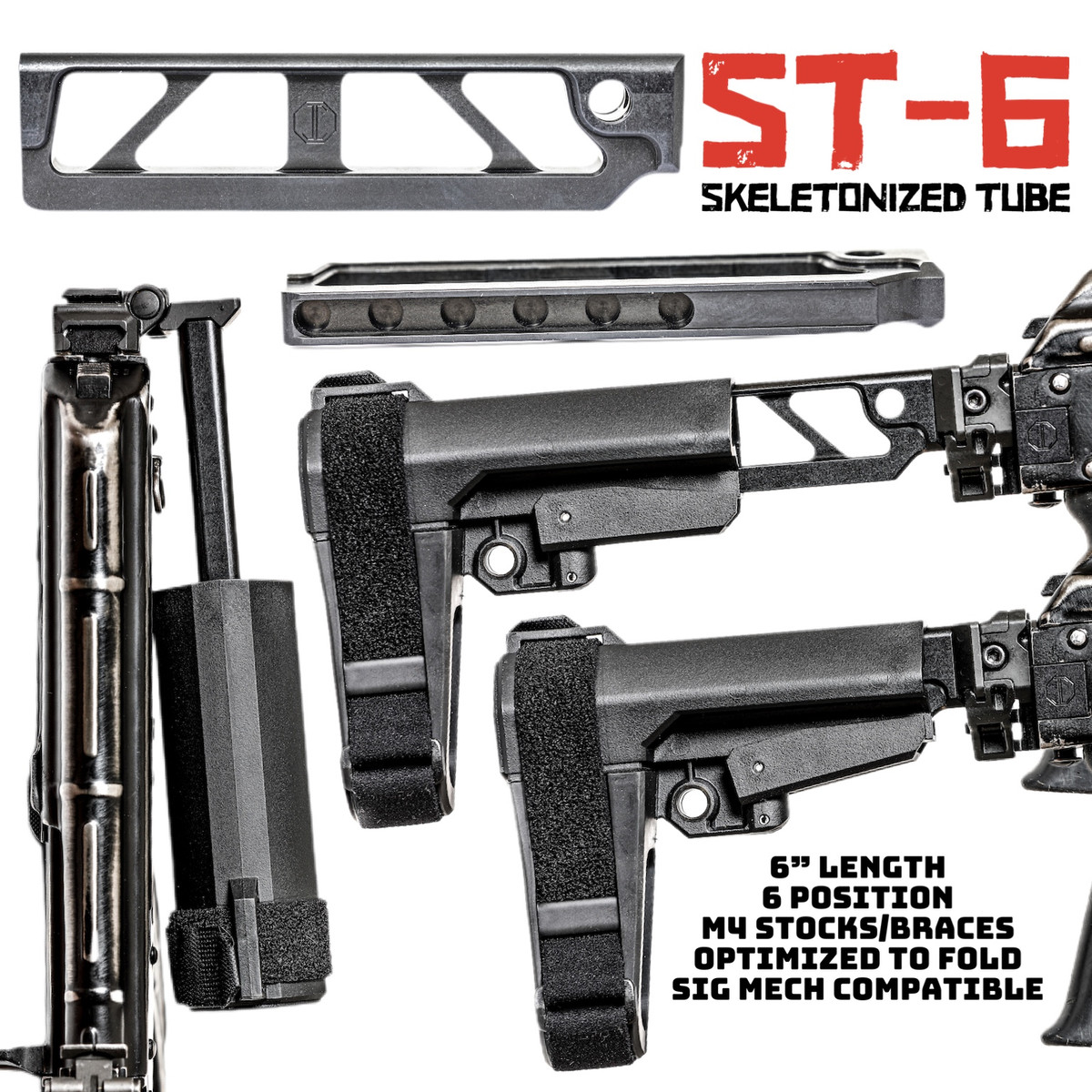 特価大人気ラス1 5KU JMAC Customs ST-6タイプ M4ストック対応 20mmレール用 フォールディングストックベース SIG MCX MPX AKM 次世代 MP5 マルイ AIR パーツ