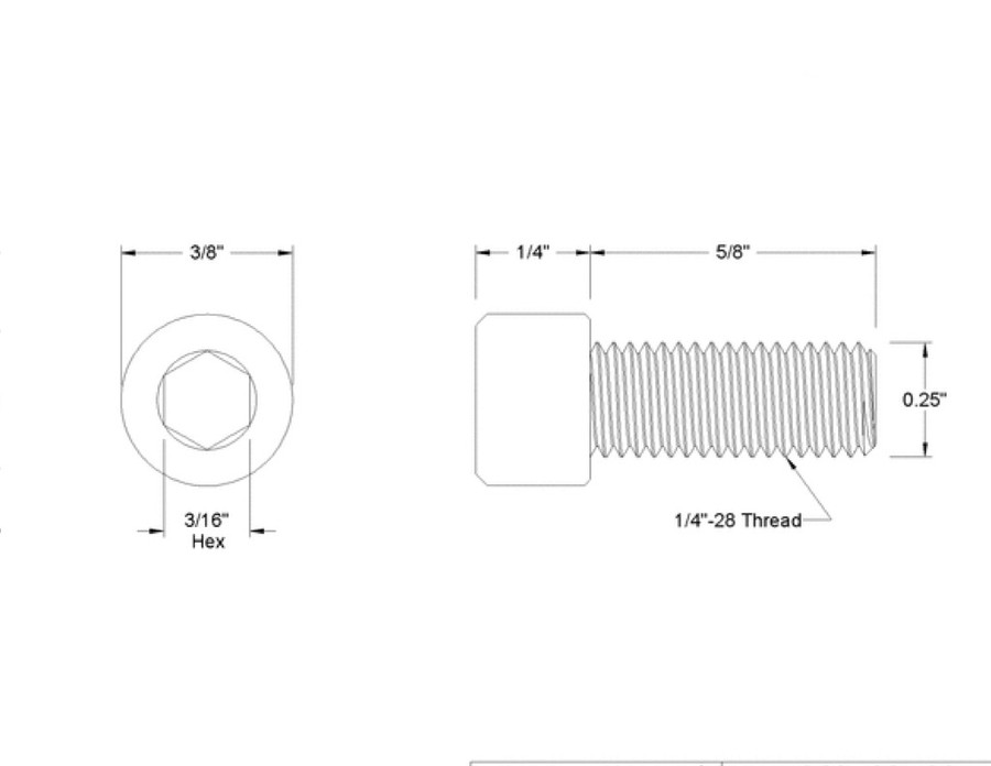 1/4"-28 x 5/8" Socket Head Screw - AB-BA