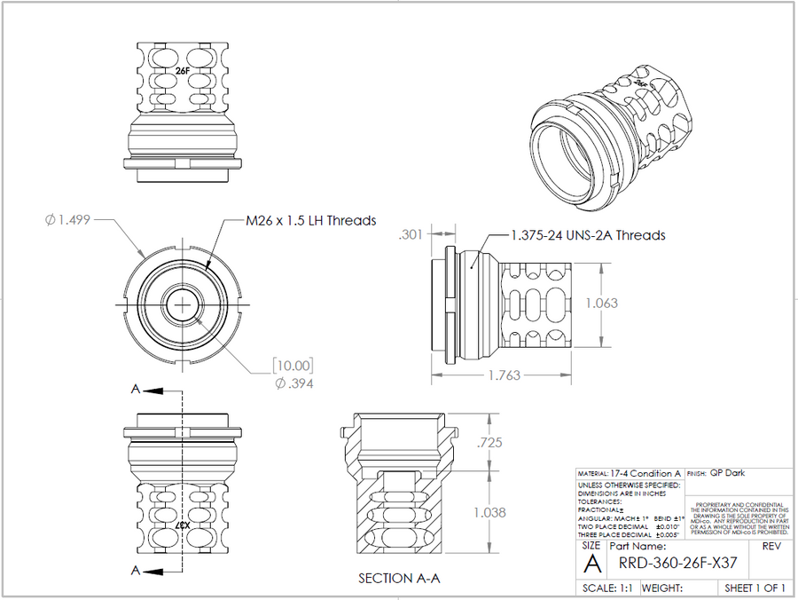 360 26-1.5LH Facemount X37 - HUB