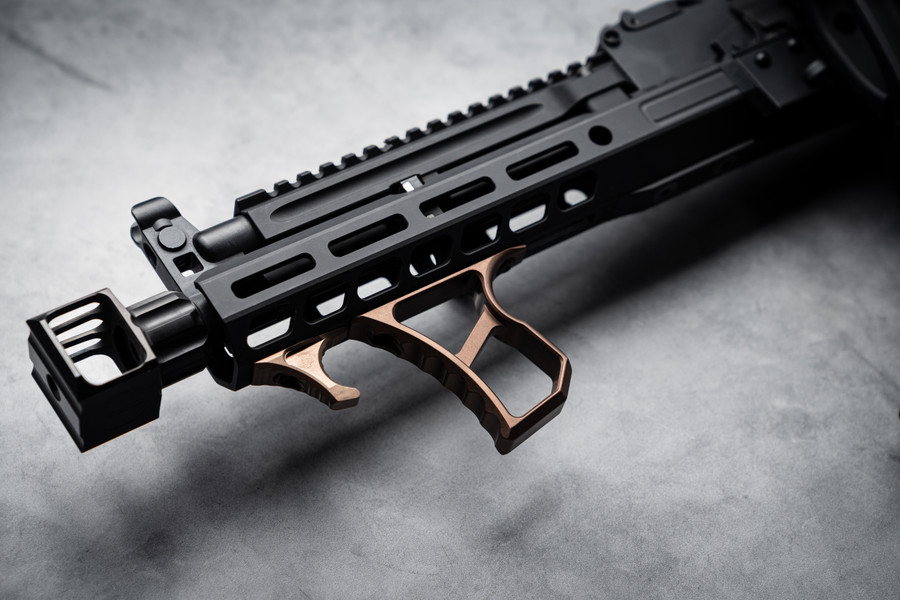 Tan SFG - MLOK Skeleton Forward Grip with  HRD MLOK Handstop