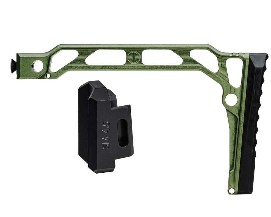 Green SS-8R stock with Rubber Butt Pad for 4.5mm Folding AKs