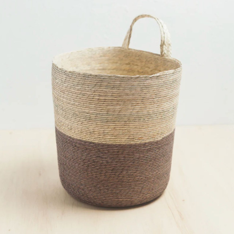 Handwoven Mexican storage baskets, perfect for organizing clutter and baby toys.