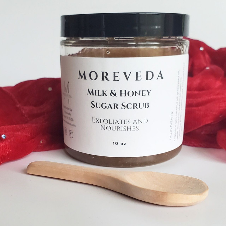 milk honey sugar scrub for exfoliation