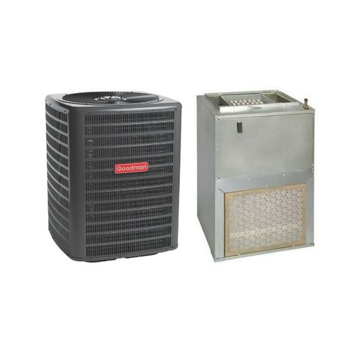 Goodman 1.5 Ton AC System - Front Return Air Handler 5 kW Heater - 14.5 Seer2 - GLXS4MA1810A - AWST18SU1305A