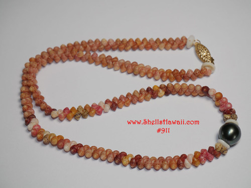 17.5" Single strand Kahelelani & Tahitian shell lei #911