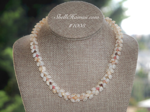  17 1/4" Momi, Kahelelani shell necklace #1003