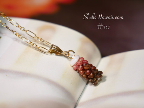 17" Niihau shell pendant/necklace made of Kahelelani shells #347 17" Niihau shell pendant/necklace made of Kahelelani shells #347