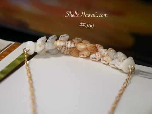 17 1/4" Niihau shell necklace made of Momi shells  #366