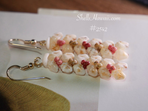 1 5/8" Niihau shell earrings #2542