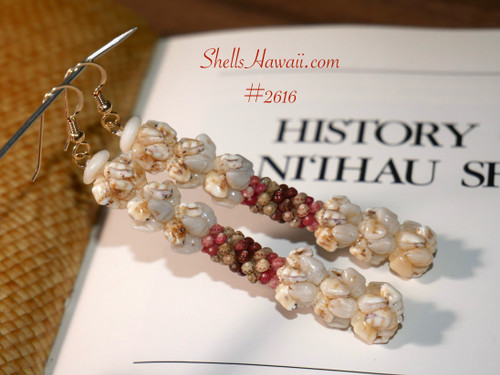Kahelelani ニイハウシェル　イヤリング Ni'ihau Shell Earrings – Handcrafted Hawaiian Earrings with