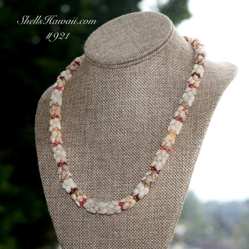 21" Niʻihau shell lei in Kipona style featuring rare blue ʻUliʻuli, Lenalena, and spotted shells with vibrant multicolor Kahelelani accents