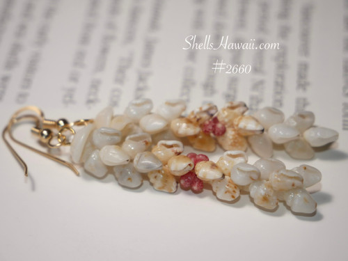 nier_2660
Kipona style Niʻihau shell earrings made with tiny colorful Hawaiian shells, ocean inspired Hawaiian seashell jewelry