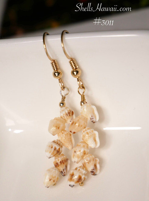 nier_3011
warm tone Niʻihau shell earrings momi shell drop earrings yellow lenalena Hawaiian island jewelry lightweight dainty