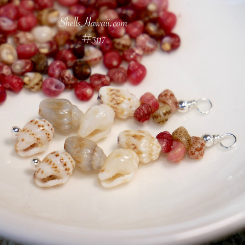 nier_3117
macro detail Niihau shell earrings momi shells brown spotted blue uliuli yellow lenalena texture with Kahelelani shells Hawaiian jewelry