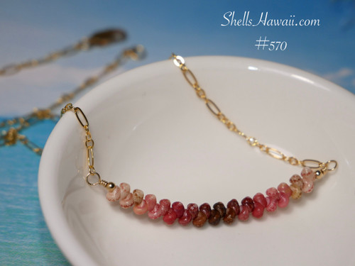 pd_580
Minimalist ombre Kahelelani shell necklace from Niʻihau with Italian chain and lobster clasp, featuring soft pink, burgundy red, brown, black, soft green, and Keʻokeʻo Hawaiian shell colors in a delicate everyday island jewelry design.