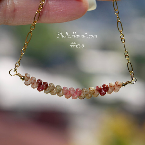 pd_606
Minimalist curved floating shell necklace handcrafted with genuine Hawaiian Kahelelani shells hanging naturally to showcase the elegant island-inspired design and tropical coastal beauty.