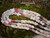 Close-up of handcrafted long Niʻihau shell lei in traditional Kipona style featuring Kahelelani shell sections created in two-strand Poepoe technique with white and brown-spotted Momi shells poked in coconut style to resemble the male coconut flower using Pikake tying technique.