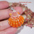 24 mm orange, pink, white Sunrise shell with pink Kahelelani flower pendant #157