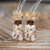 Niihau shell pineapple earrings with creamy golden momi shells caramel markings black waha and brown kahelelani accents