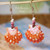 nier_3198
Hawaiian sunrise shell earrings with Kahelelani shells in ombre drop style, bright orange shell with crisp white pattern and pink Niʻihau shells, gift under $200