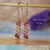 nier_3618
Mini Hawaiian shell earrings featuring Kahelelani shells in burgundy, pink and green tones, 3/4" drop length with 14k gold filled wire, Hawaiian shell jewelry gift under $100