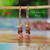 nier_3621
Mini Hawaiian shell earrings featuring Kahelelani shells in pink, burgundy and green tones, 3/4" drop length with 14k gold filled wire, Hawaiian shell jewelry gift for her under $100