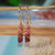 nier_3622
Mini Hawaiian shell earrings featuring Kahelelani shells in ombre burgundy, pink and natural tones, 3/4" drop length with 14k gold filled wire, Hawaiian shell jewelry gift for her under $100