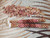 Flat lay Hawaiian Kahelelani shell earrings in traditional Poepoe tied style showing natural pink, burgundy, brown, soft gray, and light yellow shell colors with loose matching Kahelelani shells in background