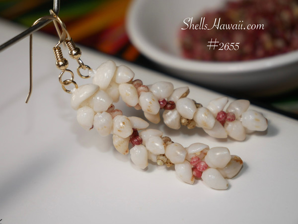 nier_2655
Niʻihau shell Kipona style earrings with Momi and Kahelelani shells, handmade Hawaiian shell earrings with gold filled ear wires