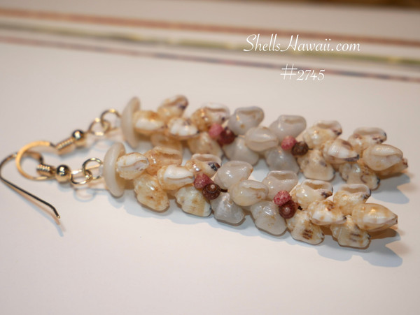 nier_2745
kipona niihau shell earrings with yellow lenalena and blue uliuli momi shells pink flower and brown kahelelani accents hawaiian shell jewelry (貝殻ピアス)