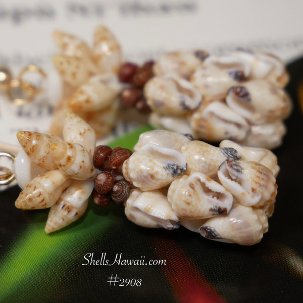 nier_2908
Hawaiian pineapple shell earrings handmade Niihau shells butter pecan toned momi golden lenalena laiki and brown makue kahelelani