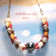 19 1/4" Pupu O Niihau Momi, red, black Kahelelani & Tahitian pearl centerpiece necklace #307