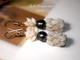 1½″ Pineapple-Inspired Niʻihau shell earrings — Blue Edition — crafted with medium blue ʻUliʻuli Momi shells and delicate Laiki shells, topped with a peacock-tone Tahitian pearl. Tropical flair in a compact size. :contentReference[oaicite:0]{index=0}