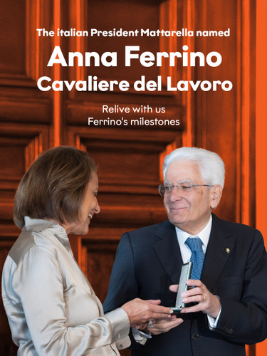 Anna Ferrino receives the honor of Cavaliere del Lavoro at the Quirinale