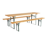 TAVOLO LEGNO+2 PANCHE CM.220x80X78