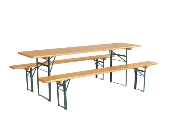 TAVOLO LEGNO+2 PANCHE CM.220x80X78