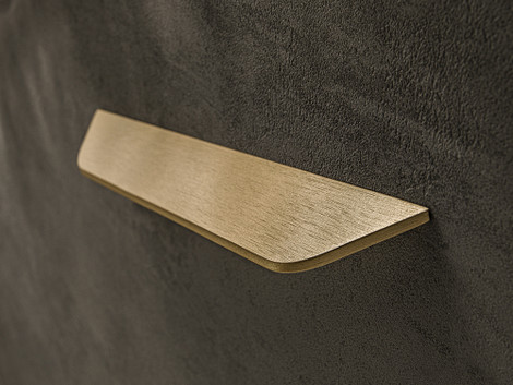 Angled Pull Handle  64cc  Brushed Brass