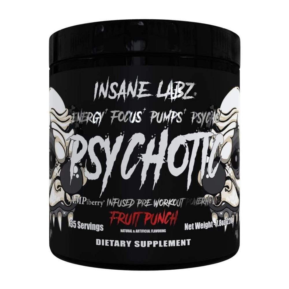 Insane Labz Psychotic Black 35 Servings Moderate Stim Pre-Workout
