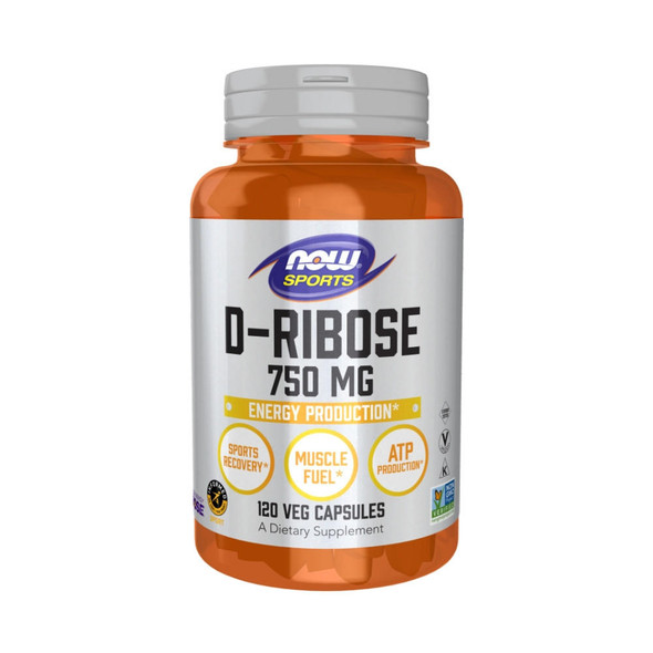  Now Foods D-Ribose 750mg 120 Vege Capsules 