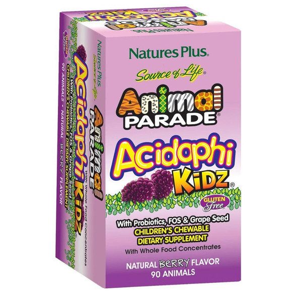  Nature's Plus Animal Parade Acidophi-Kidz Berry 90 Chews 
