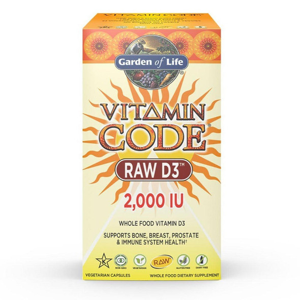  Garden of Life Vitamin Code Raw D3 2000IU 60 Capsules 