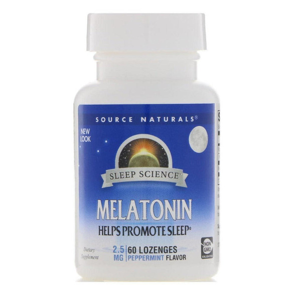  Source Naturals Melatonin Sublingual Peppermint 2.5mg 60 Lozenges 