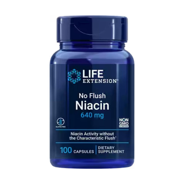  Life Extension No Flush Niacin (Inositol Hexanicotinate) 640 mg 100 Capsules 