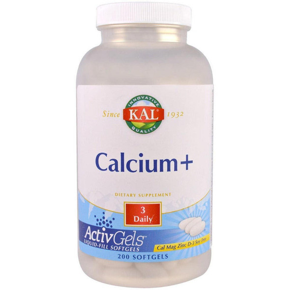  Kal Calcium+ w/ Magnesium, Zinc, and Vitamin D 200 Soft Gels 