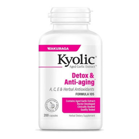  Wakunaga Kyolic Formula 105 Detox and Anti Aging Formula w/ A,C, E and Herbal Antioxidants 200 Caps 