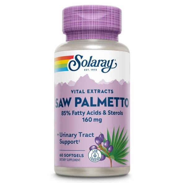  Solaray Saw Palmetto Berry Extract 160mg 60 Soft Gels 