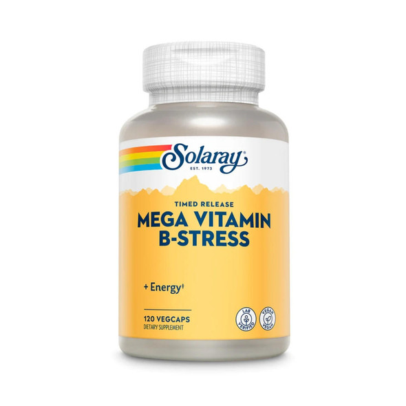  Solaray Mega B-Stress Two Staged, Timed Release 120 Capsules 