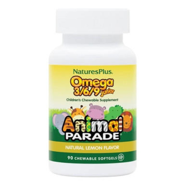  Nature's Plus Animal Parade Omega 3/6/9 Junior Lemon 90 Softgels 